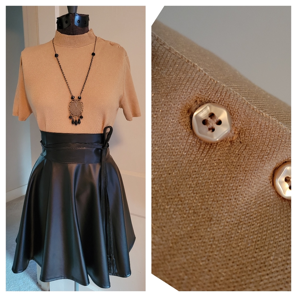 Vintage Camel Button Top